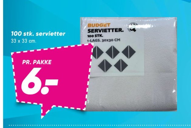 100 servietter 33 x 33 cm – Bilka