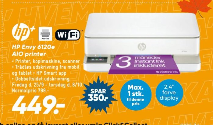 HP Envy 6120e AIO printer – Bilka