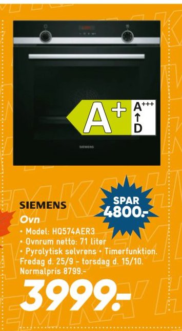 Siemens Ovn Model: HG574AER3 – Bilka