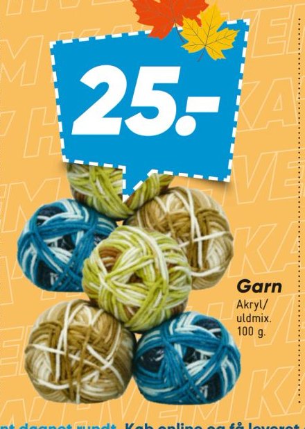 Garn Akryl/uldmix 100 g – Bilka