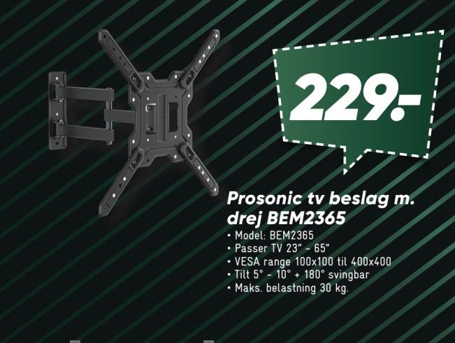 Prosonic tv beslag m. drej BEM2365 – Bilka