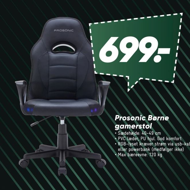 Prosonic Børne gamer stol – Bilka