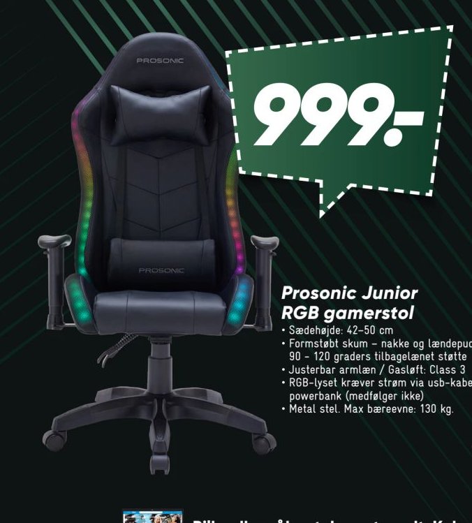 Prosonic Junior RGB gamer stol – Bilka