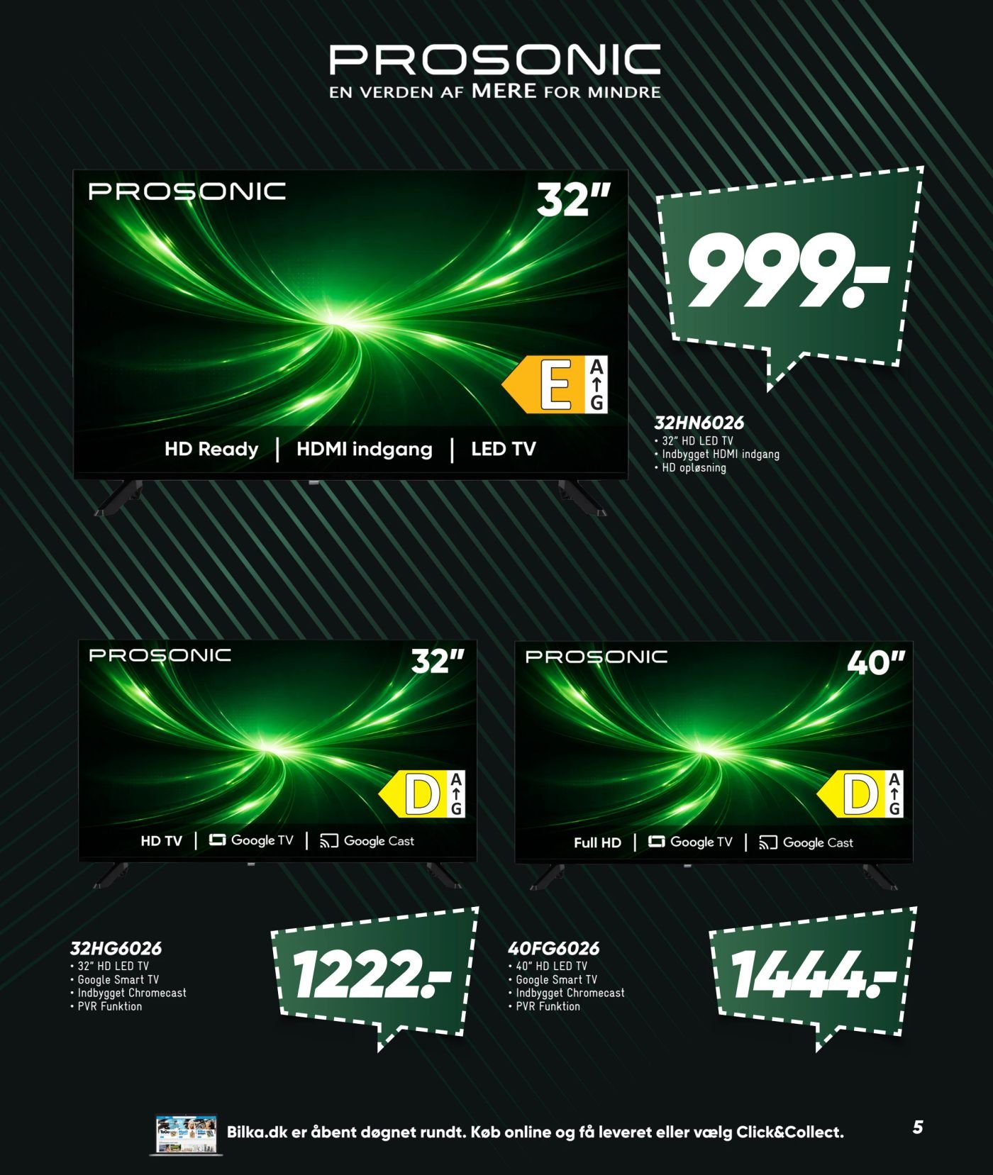 PROSONIC 32" 32HN6026 HD Ready HDMI indgang LED TV – Bilka