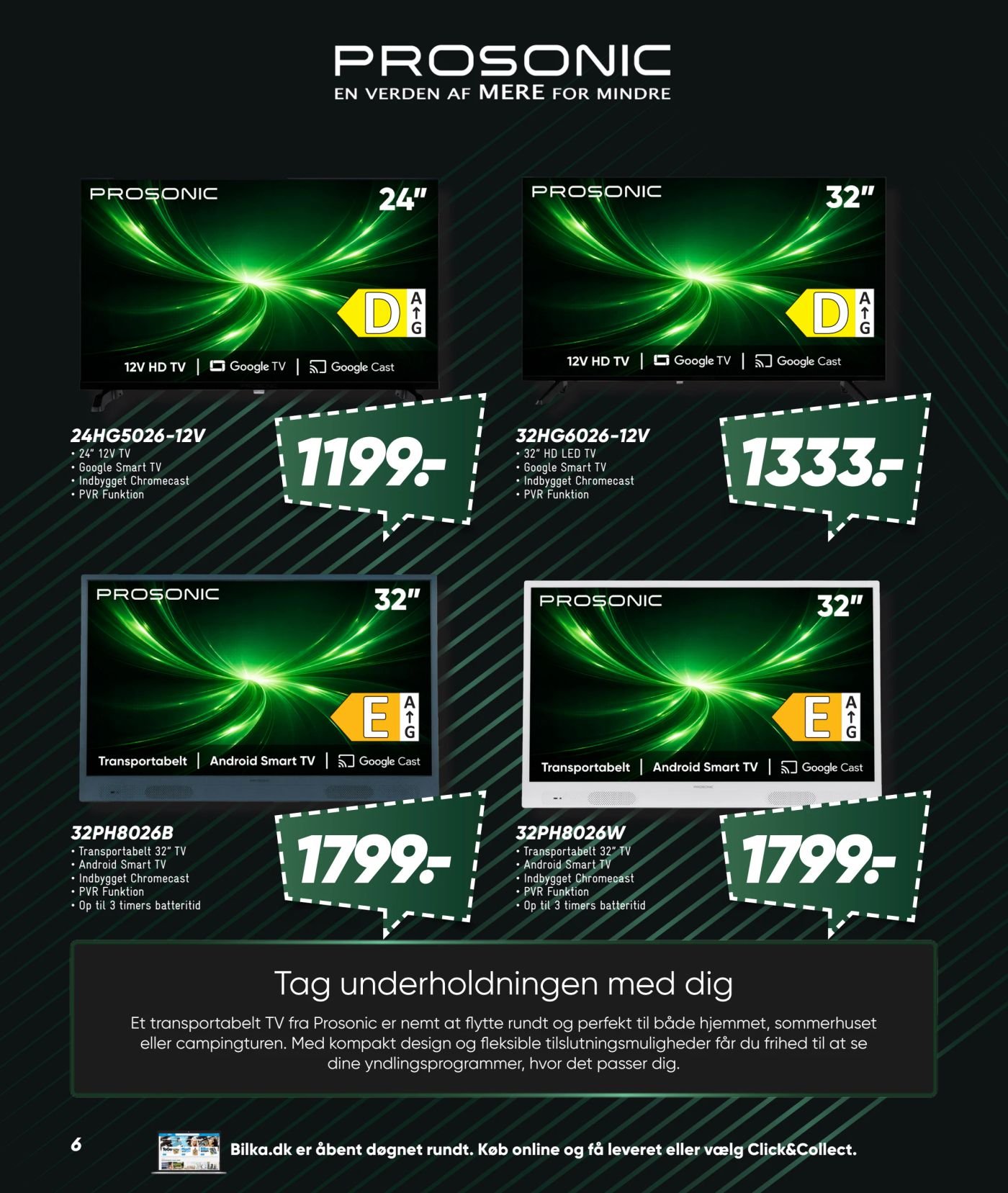 24HG5026-12V 24" 12V TV Google Smart TV Indbygget Chromecast PVR Funktion – Bilka