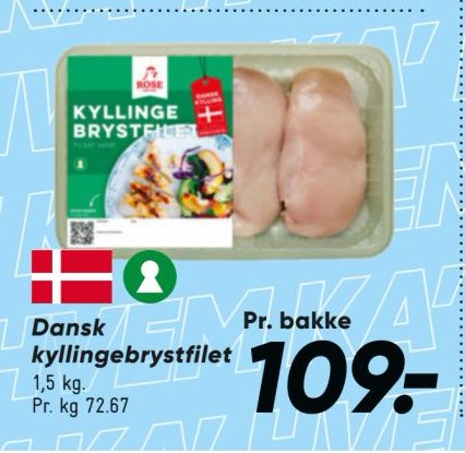 Dansk kyllingebrystfilet 1,5 kg – Bilka