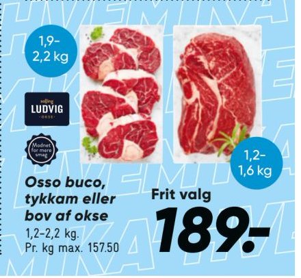 Osso buco, tykkam eller bov af okse 1,2-2,2 kg – Bilka