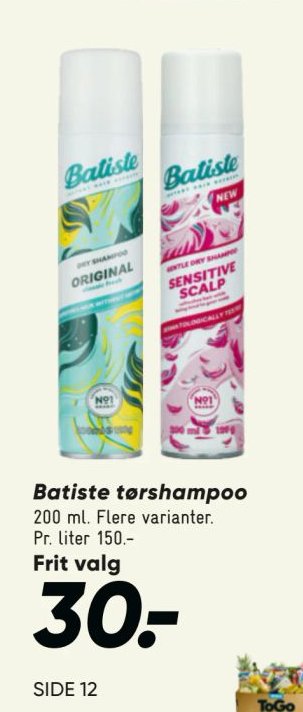 Batiste tørshampoo 200 ml. Flere varianter. – Bilka