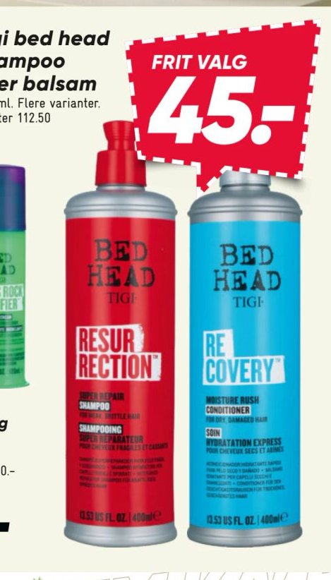 Tigi bed head shampoo eller balsam 400 ml. Flere varianter. – Bilka