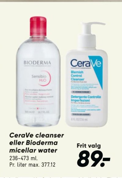 CeraVe cleanser eller Bioderma micellar water 236-473 ml – Bilka