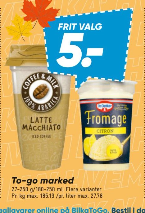 To-go marked 27-250 g/180-250 ml Flere varianter – Bilka