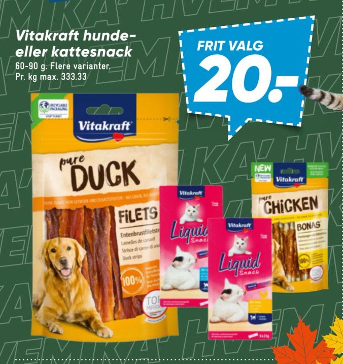 Vitakraft hunde- eller katte snack 60-90 g. Flere varianter. – Bilka