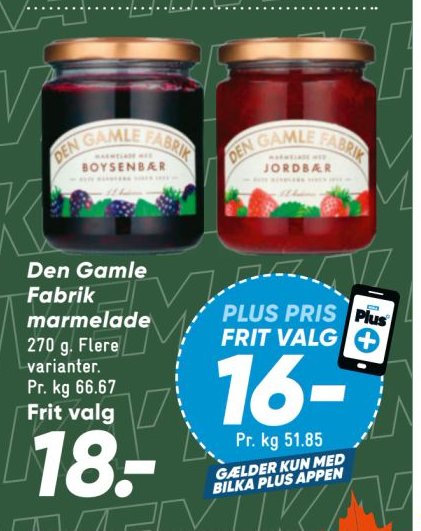 Den Gamle Fabrik marmelade 270 g. Flere varianter. – Bilka