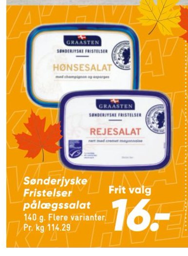 Sønderjyske Fritselser pålægssalat 140 g. Flere varianter. Pr. kg 114.29 Frit valg – Bilka