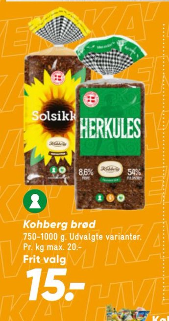Kohberg brød 750-1000 g. Udvalgte varianter – Bilka