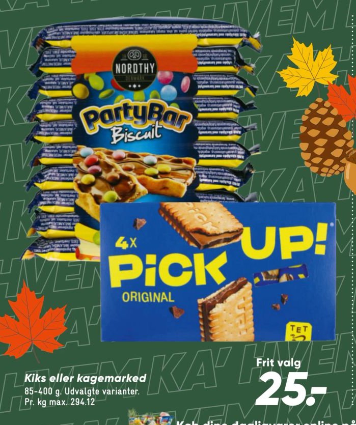 Kiks eller kagemarked 85-400 g. Udvalgte varianter – Bilka