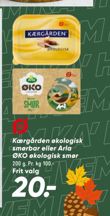 Kærgården økologisk smørbar eller Arla ØKO økologisk smør 200 g – Bilka