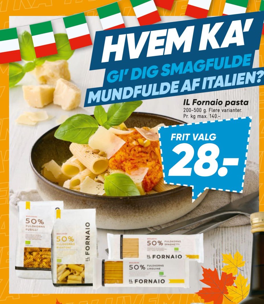 IL Fornaio pasta 200-500 g. Flere varianter. Pr. kg max. 140.- – Bilka