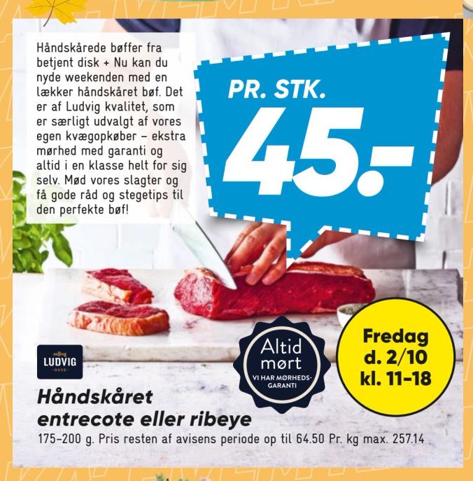 Håndskåret entrecote eller ribeye 175-200 g – Bilka
