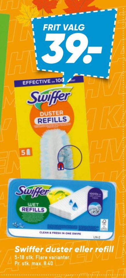 Swiffer duster eller refill 5-18 stk. Flere varianter. Pr. stk. max. 8.40 – Bilka