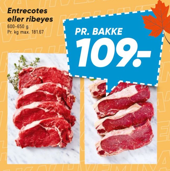 Entrecotes eller ribeyes – Bilka