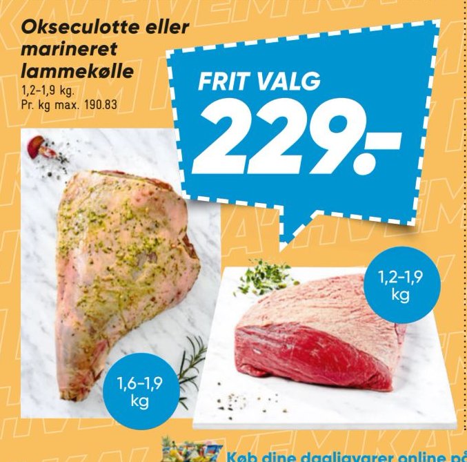 Okseculotte eller marineret lammekølle – Bilka