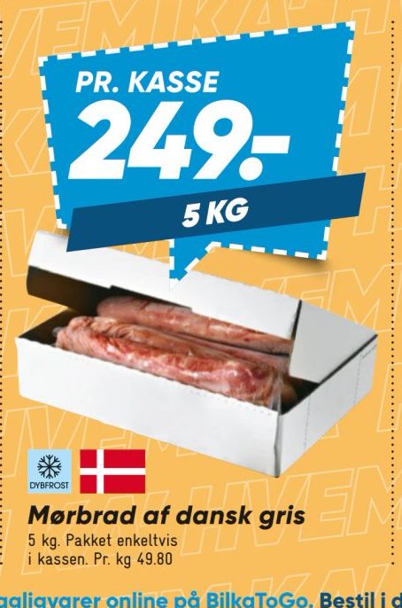 Mørbrad af dansk gris 5 kg. Pakket enkeltvis i kassen. – Bilka