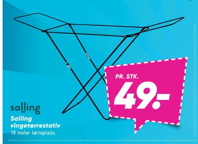 Salling vingetørrestativ 18 meter tørreplads. – Bilka