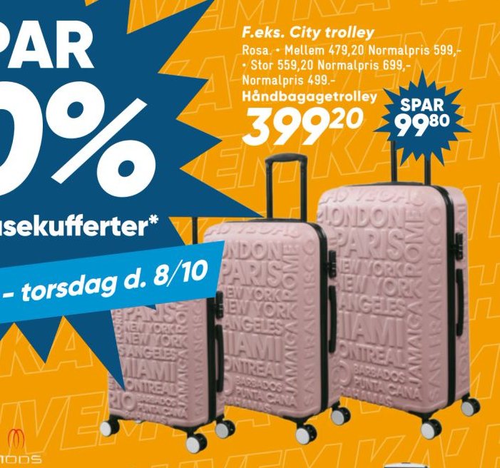 F.eks. City trolley Håndbagagetrolley – Bilka