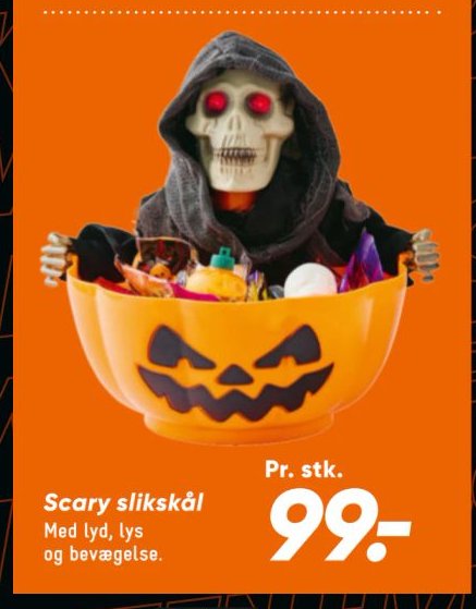 Scary slikskål Med lyd, lys og bevægelse. Pr. stk. – Bilka