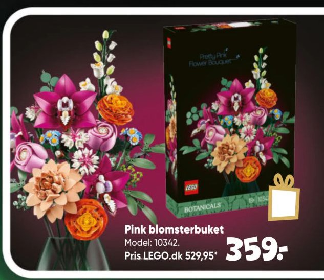 Pink blomsterbuket – Bilka