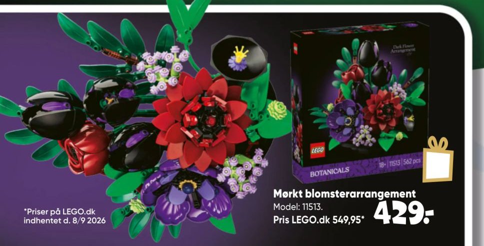 Mørkt blomsterarrangement – Bilka