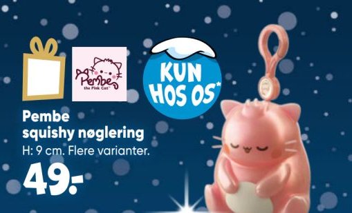 Pembe squishy nøglering – Bilka