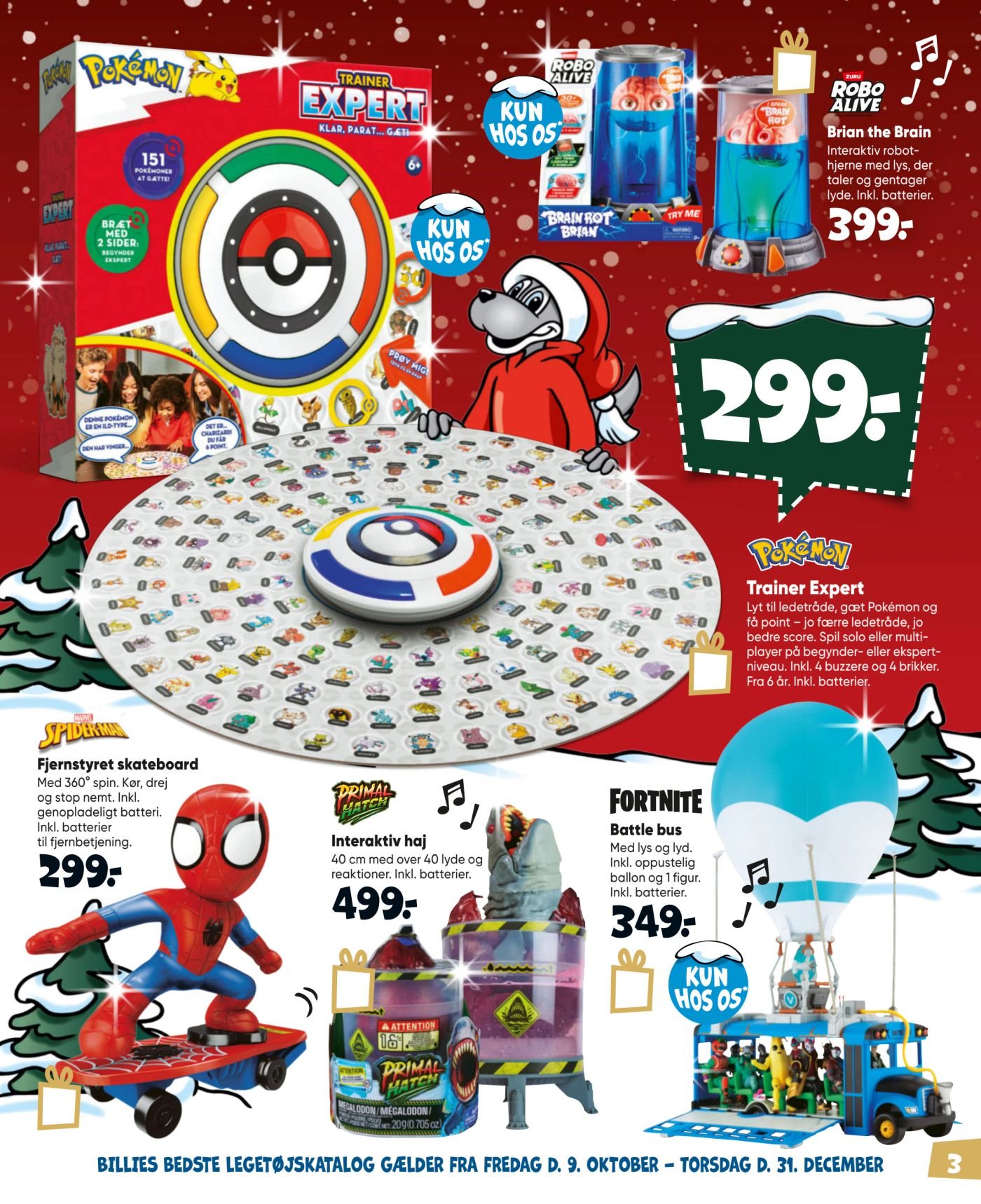 Lortebus Inkl. 3 figurer, bord, toilet og tur. Inkl. batterier. – Bilka