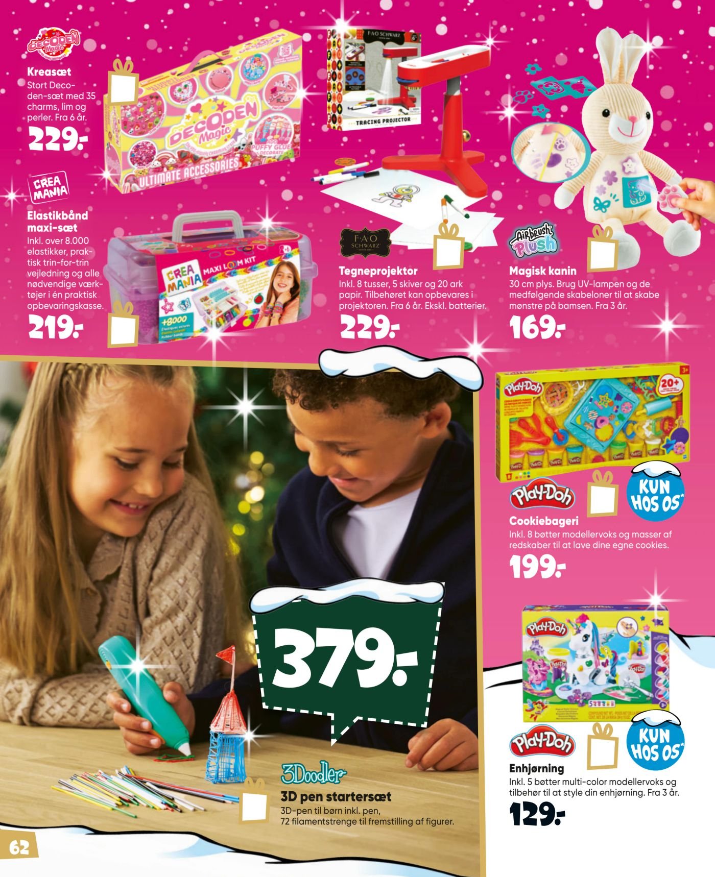 Enhjørning Inkl. 5 batter multi-color modellervoks og tilbehør til at style din enhjørning. Fra 3 år. – Bilka