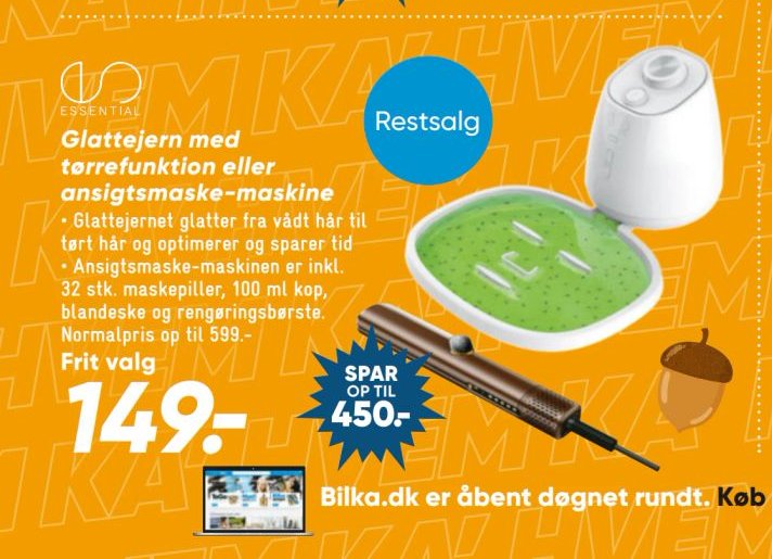 Glattejern med tørrefunktion eller ansigtsmaske-maskine – Bilka