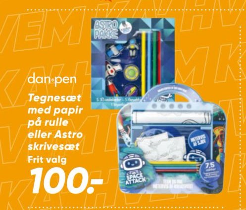 Tegnesæt med papir på rulle eller Astro skrivesæt – Bilka