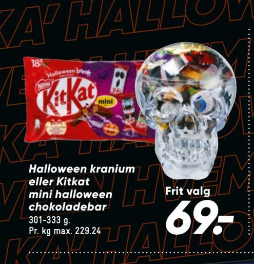 Halloween kranium eller Kitkat mini halloween chokoladebar – Bilka