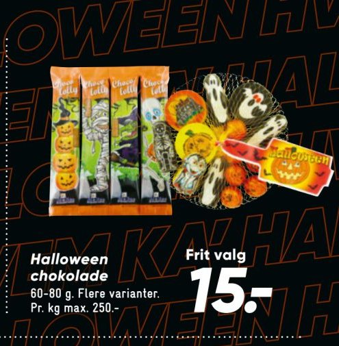 Halloween chokolade – Bilka