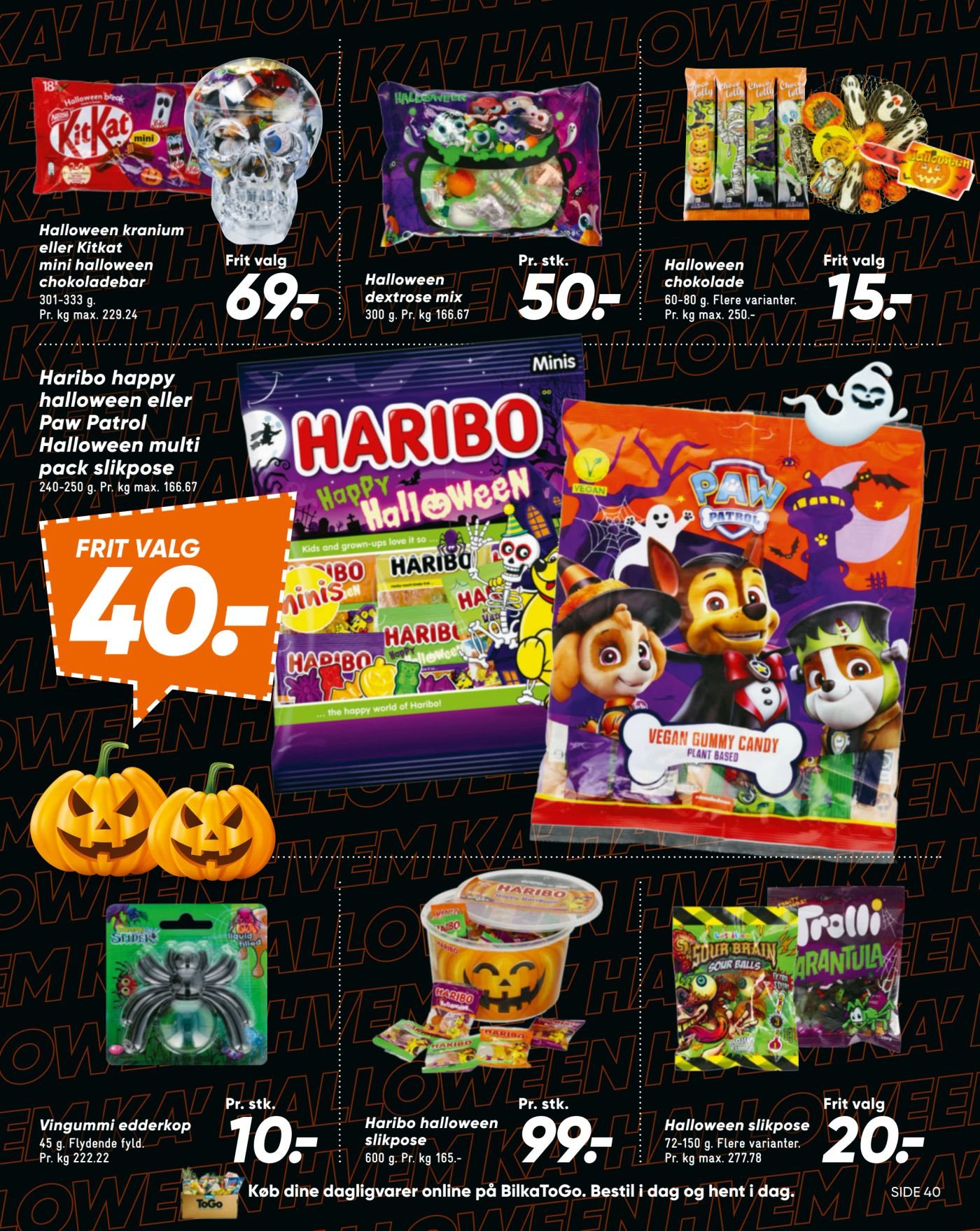 Haribo happy halloween eller Trolli slikpose 240-300 g – Bilka