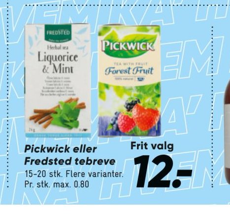 Pickwick eller Fredsted tebreve – Bilka