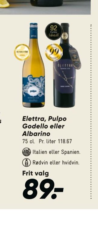 Elettra, Pulpo Godello eller Albarino – Bilka