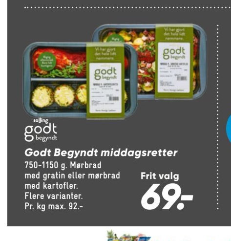 Godt Begyndt middagsretter – Bilka