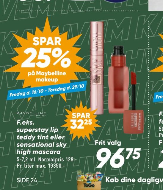 superstay lip teddy tint eller sensational sky high mascara – Bilka