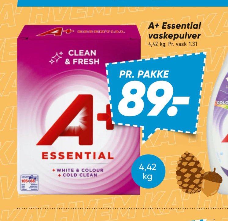 A+ Essential vaskepulver – Bilka