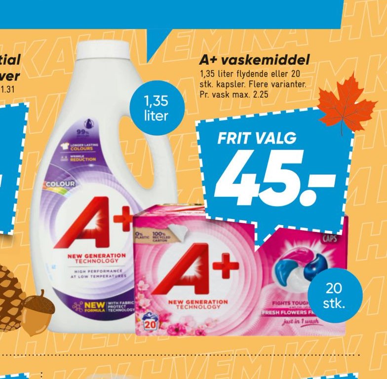 A+ vaskemiddel – Bilka