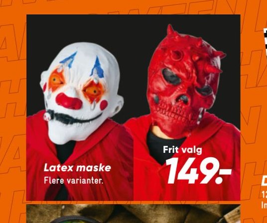 Latex maske – Bilka