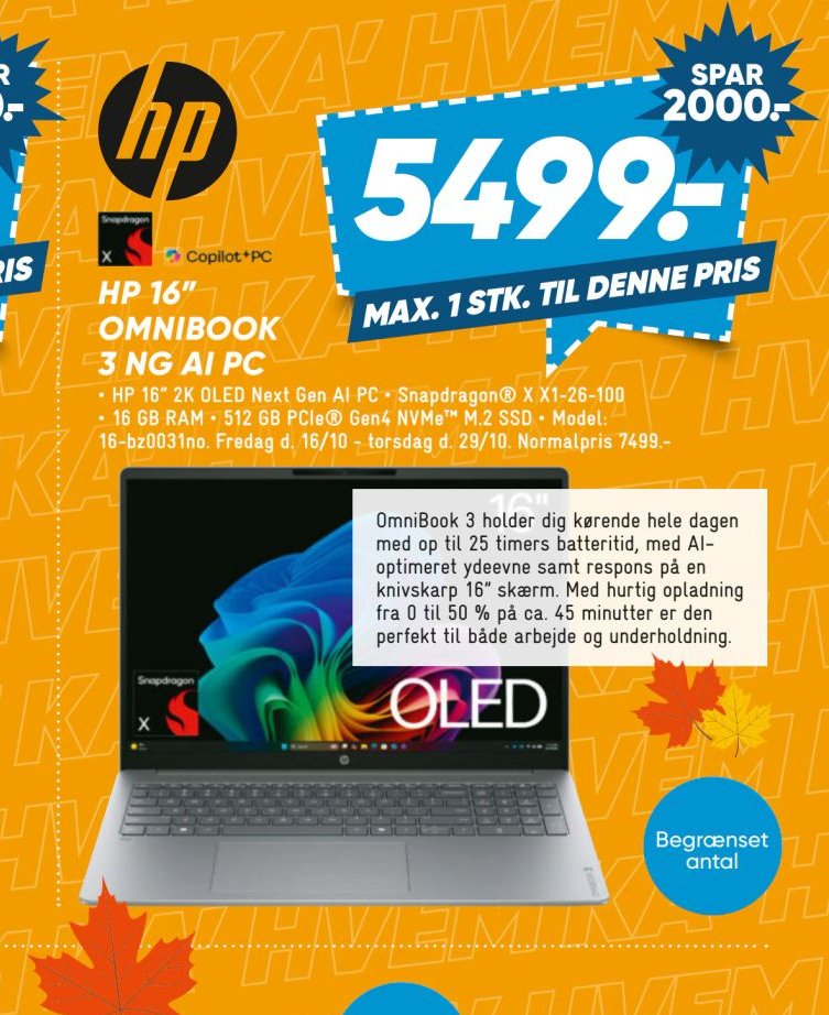 HP 16” OMNIBOOK 3 NG AI PC – Bilka