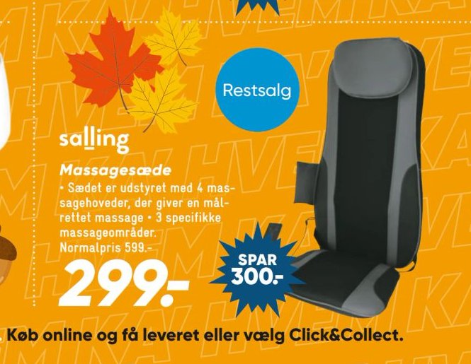 Massagesæde – Bilka