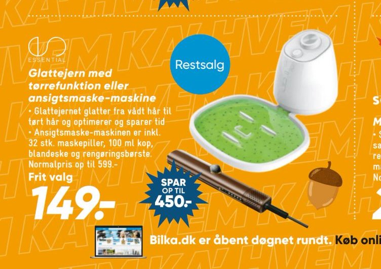 Glattejern med tørrefunktion eller ansigtsmaske-maskine – Bilka